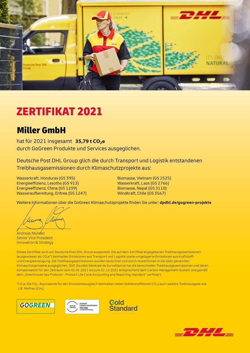 5023508793 MillerGmbH GOGREEN DHL 2021